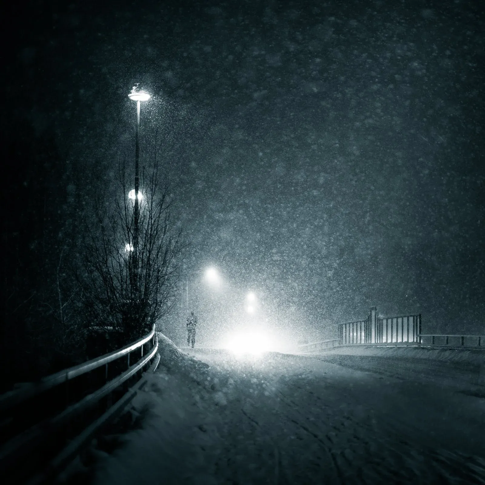 Blizzard, a landscape photograph centered on solitude from the Alone collection by Mikko Lagerstedt.