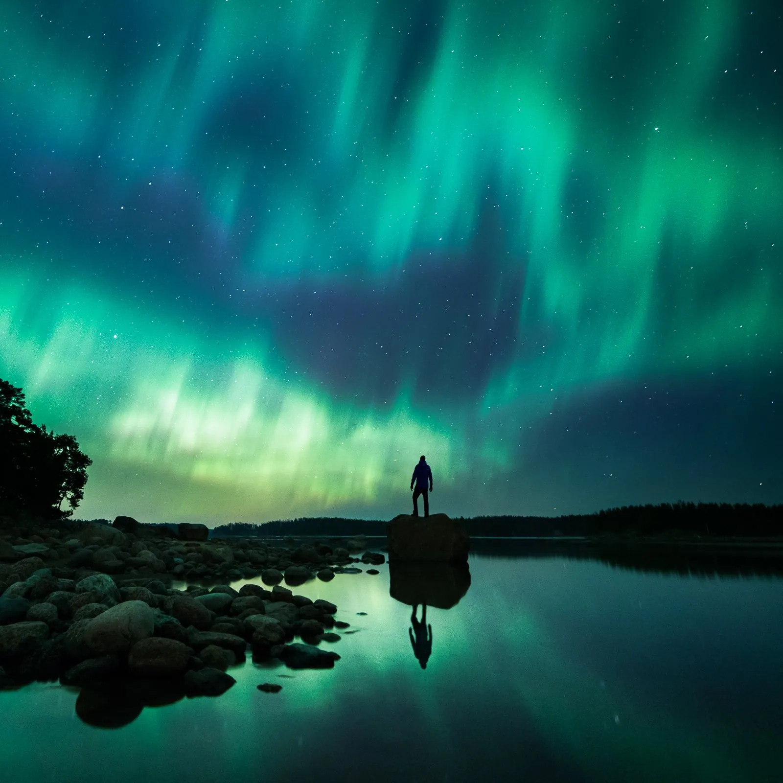 Illuminated, a landscape photograph centered on solitude from the Alone collection by Mikko Lagerstedt.