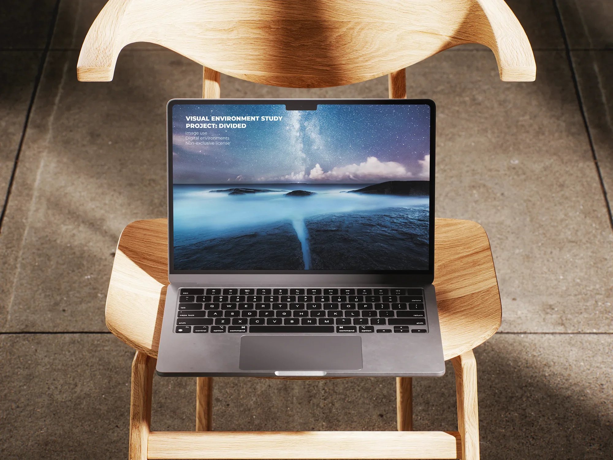 Laptop view with atmospheric image