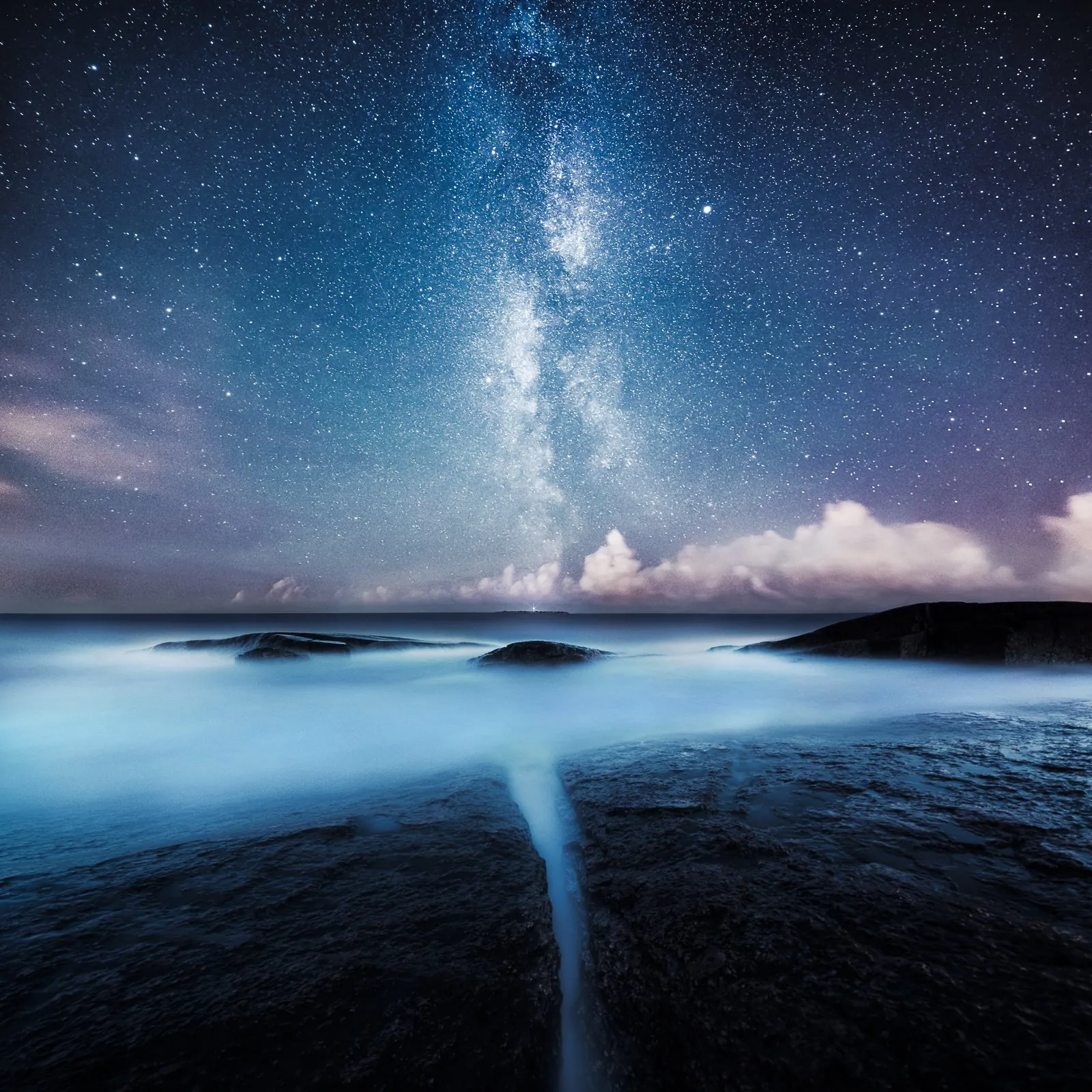 Divided, a night landscape photograph from the Edge collection by Mikko Lagerstedt.