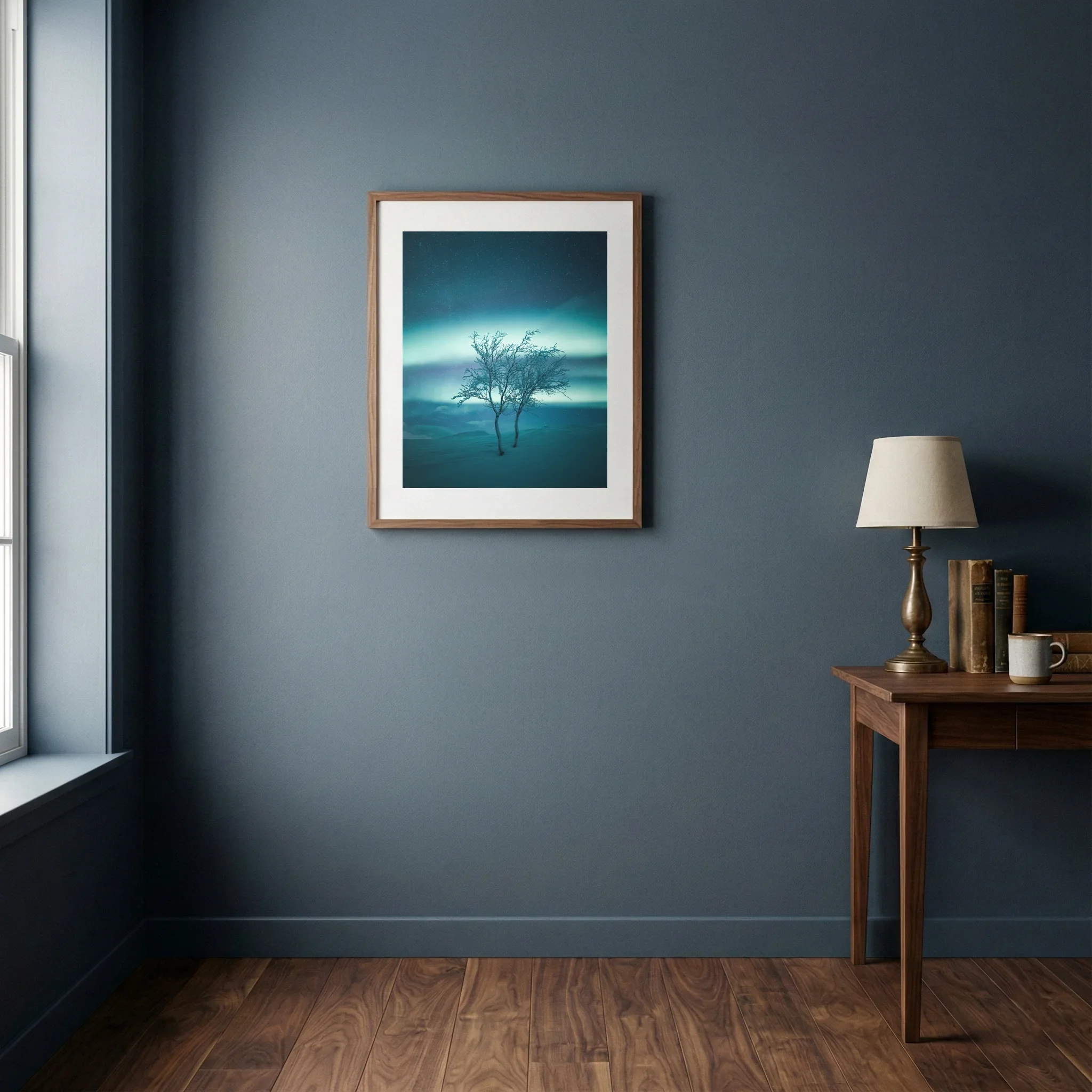 Two shown as a framed fine art print in an interior